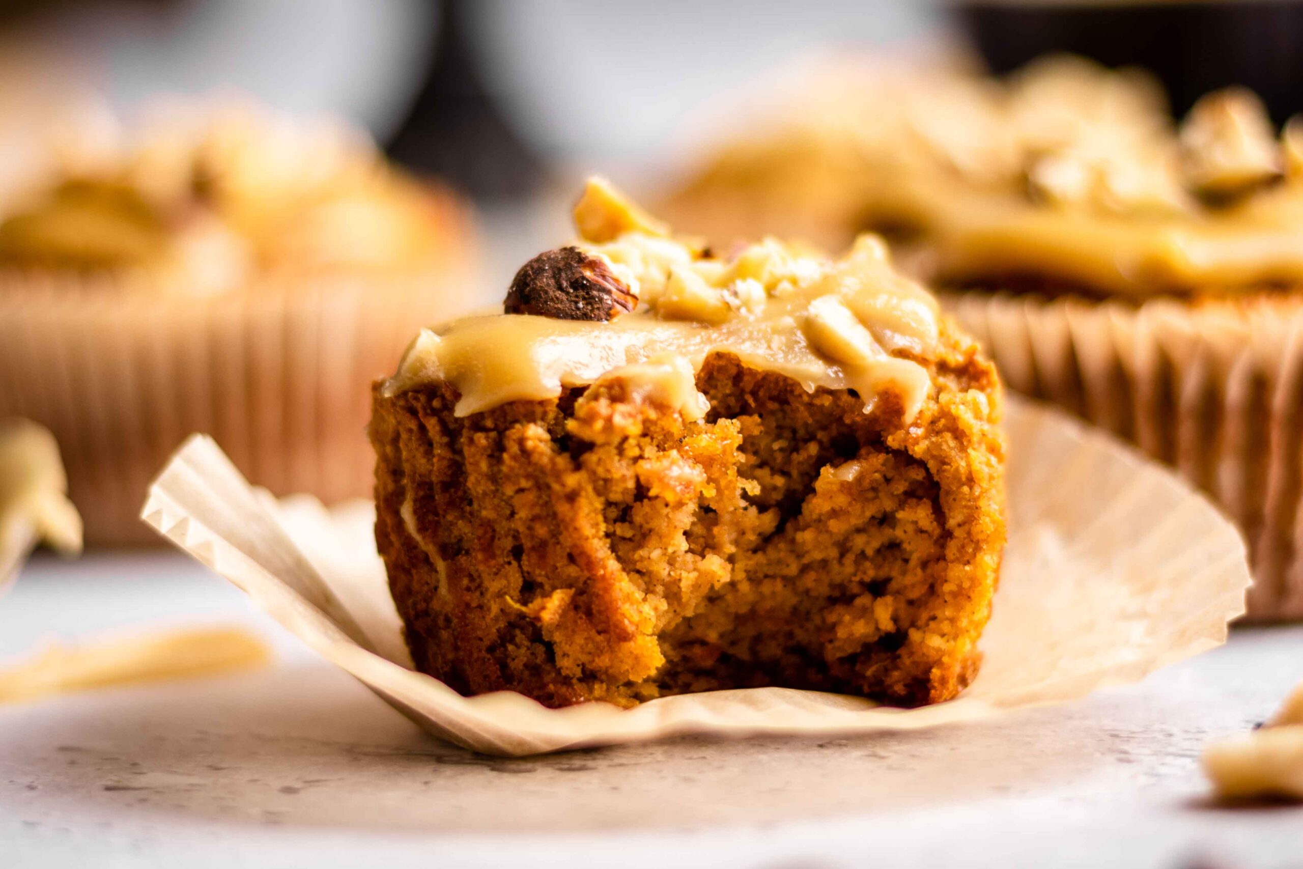 The Best Gluten Free Pumpkin Muffins with Coffee Glaze